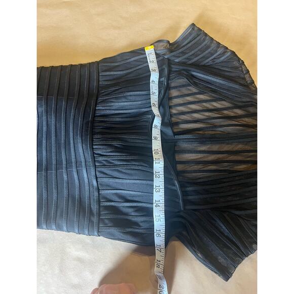 JS Collections Sweetheart Neck Mesh & Satin Dress Sz 10 Black - Picture 9 of 11